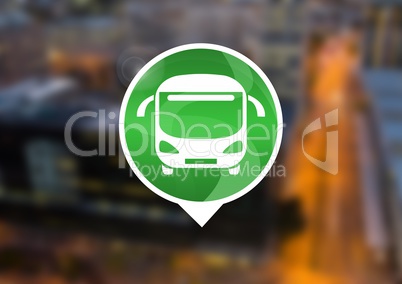 bus icon in city