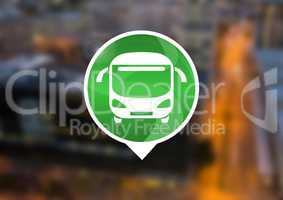 bus icon in city