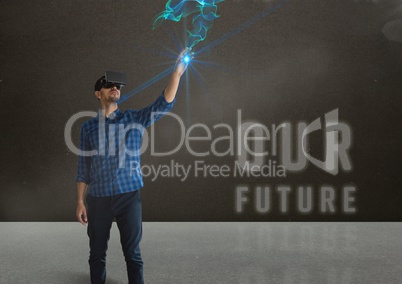 man in shirt with vr future