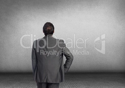 Businessman and grey background