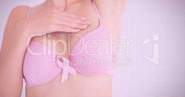 pink bra breast cancer awareness woman
