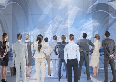 Group of business people with transition background