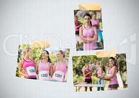 Breast Cancer Awareness Photo Collage of women's marathon run