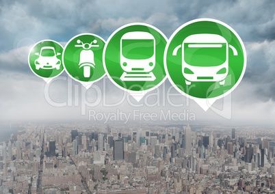 Transport Icons in city