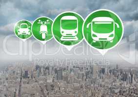 Transport Icons in city