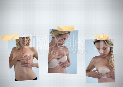 Breast Cancer Awareness Photo Collage with woman