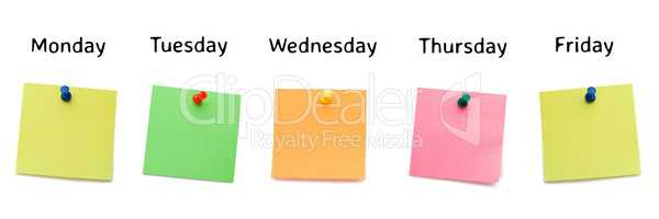sticky notes for the week