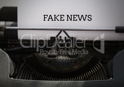 Fake news text on typewriter