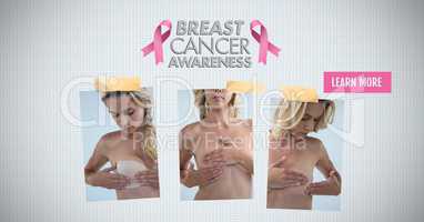 Learn more button with text on Breast Cancer Awareness Photo Collage