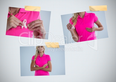 Breast Cancer Awareness Photo Collage with woman