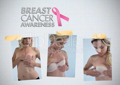 Breast Cancer Awareness text and Breast Cancer Awareness Photo Collage