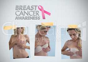 Breast Cancer Awareness text and Breast Cancer Awareness Photo Collage