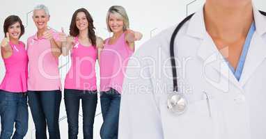 Breast cancer doctor and women