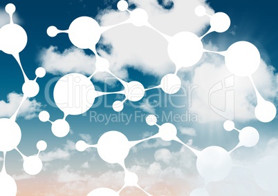 Sky clouds with graphics of connectors