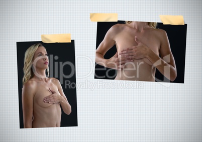 Breast Cancer Awareness Photo Collage with woman