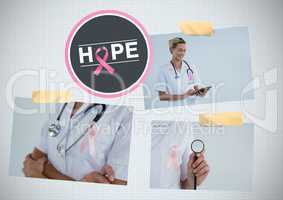 Hope  text and doctor for Breast Cancer Awareness Photo Collage