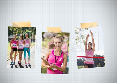 Breast Cancer Awareness Photo Collage of women's marathon run