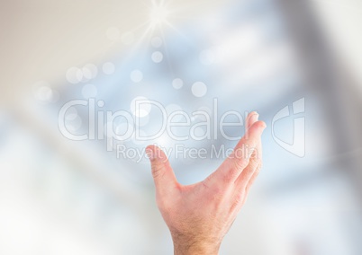 Open hand with bright background