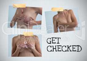 Get checked text and Breast Cancer Awareness Photo Collage