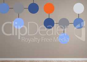 Colorful mind map over wall background