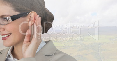Woman listening to nature