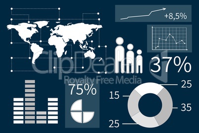 Business interface with graphics