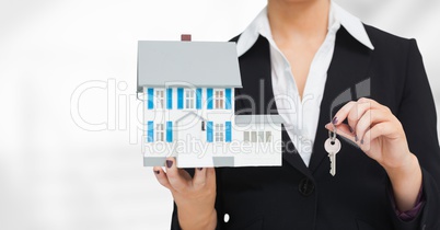 Business woman holding keys