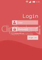 Login user and password screen interface