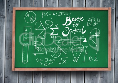back to school diagrams on blackboard