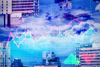 Composite image of stocks and shares