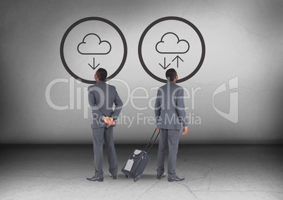 Download or upload icons with Businessman looking in opposite directions
