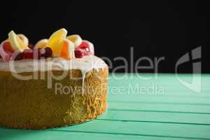 Fruits on dessert at table