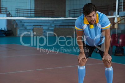 Portrait of volleyball player at court