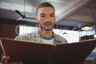 Man reading menu