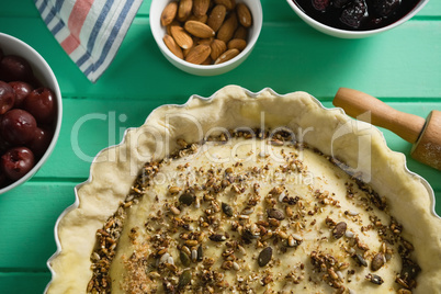 Cropped image of tart with spices