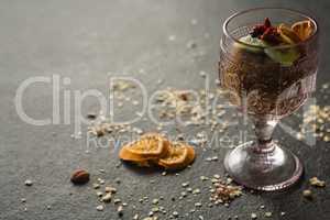 Dried fruits in glass