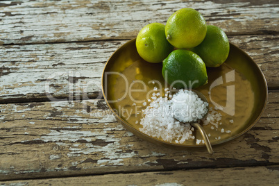 Salt and lime in a plate