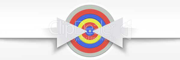 Long arrows pointing at target