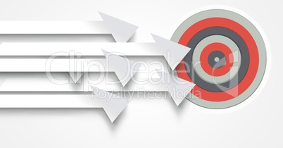 Long arrows pointing at target