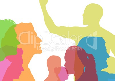 color silhouette of people