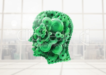 Cog head with bright background