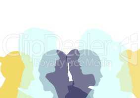 color silhouette of people