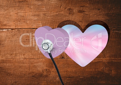 Heart with stethoscope