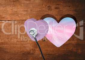 Heart with stethoscope