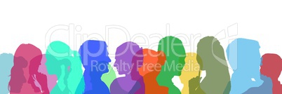 color silhouette of people