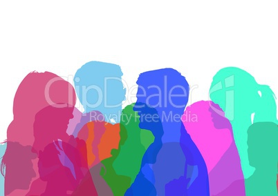 color silhouette of people