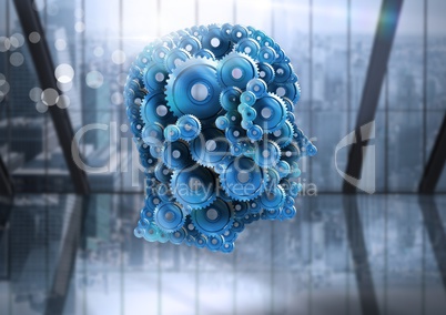 Cog head with bright window background