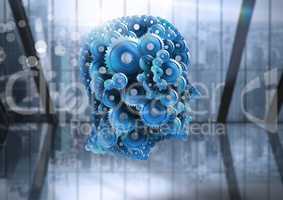 Cog head with bright window background