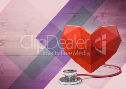 Polygon Heart with stethoscope