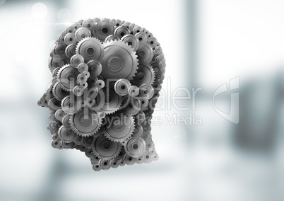 Cog head with bright background